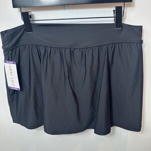 Anne Cole Women’s Plus Size Swim Skirt Bikini Bottom Black Size XXL NWT